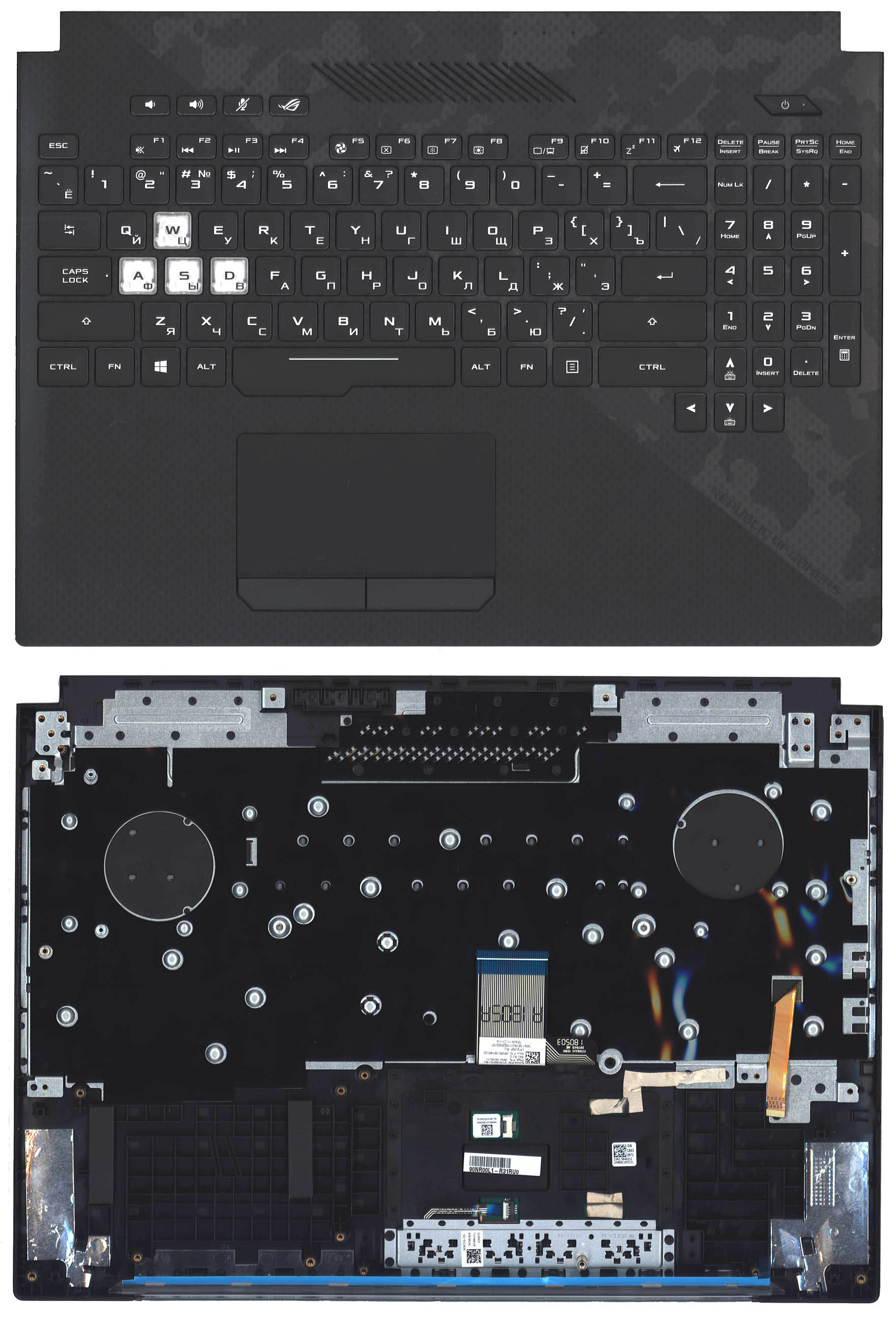 Топкейс для Asus ROG Strix GL504 черный