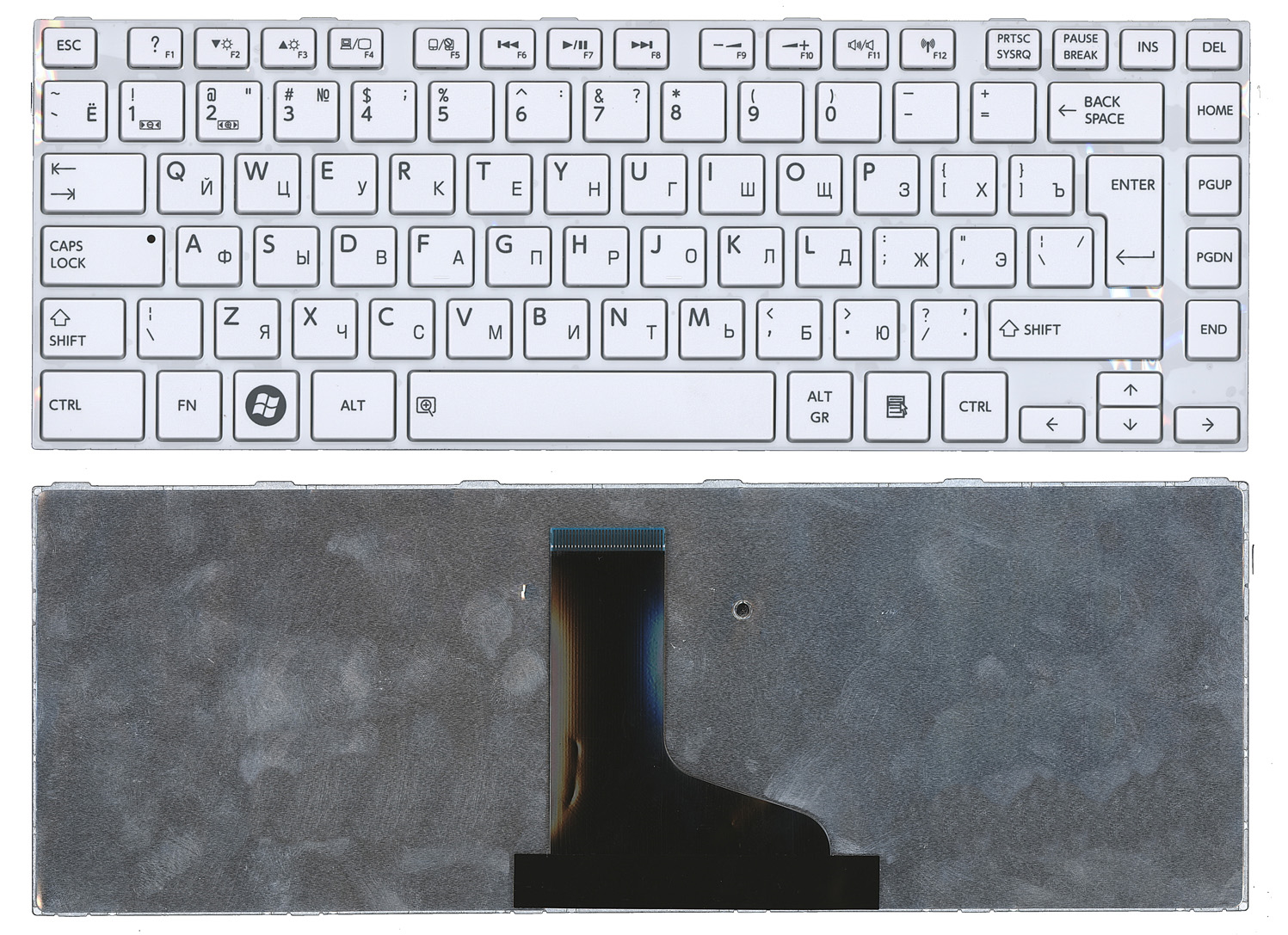 Клавиатура для ноутбука Toshiba Satellite L800 L830 белая