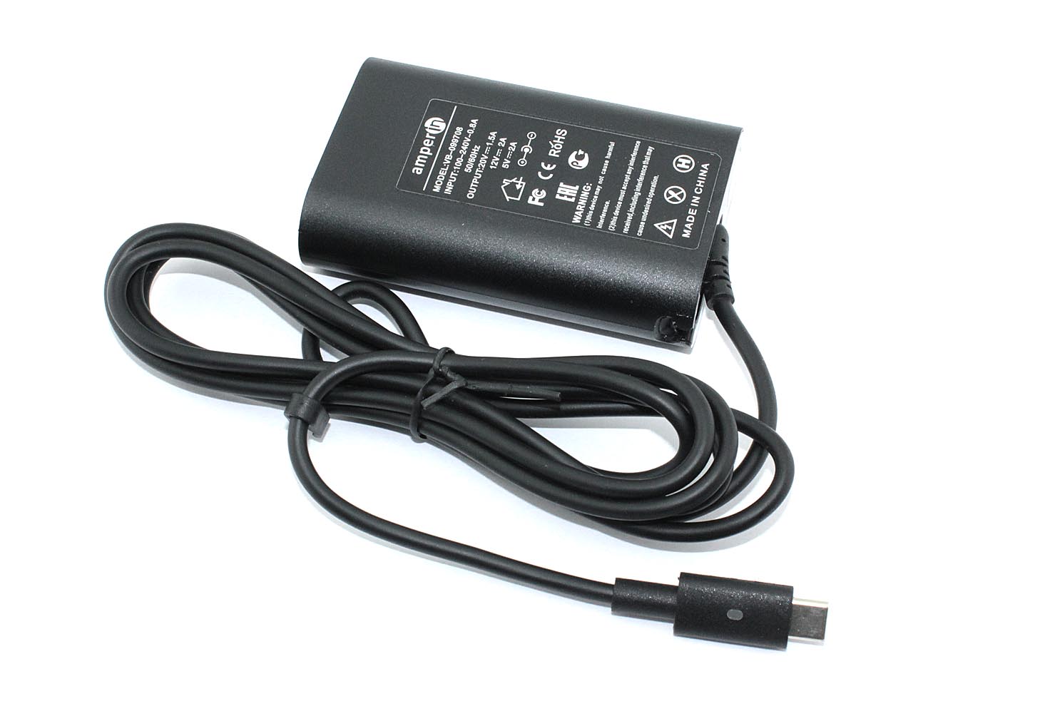 Блок питания (сетевой адаптер) Amperin 5V 3A - 20V 1,5A 30W Type-C тонкий корпус