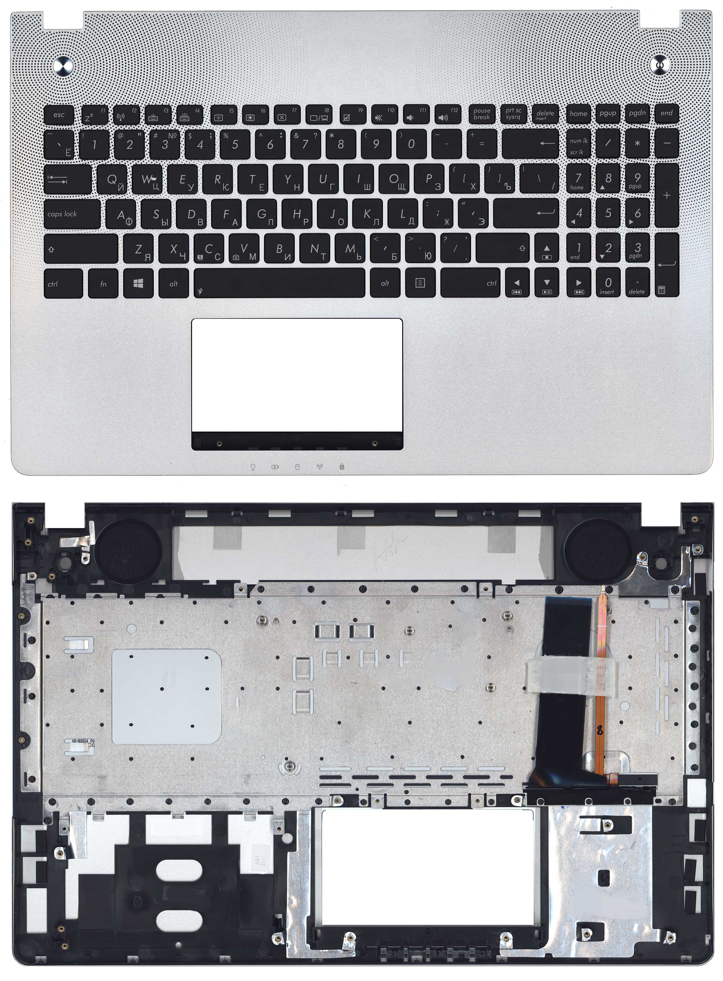 Топкейс для Asus N56 черно-серебристый