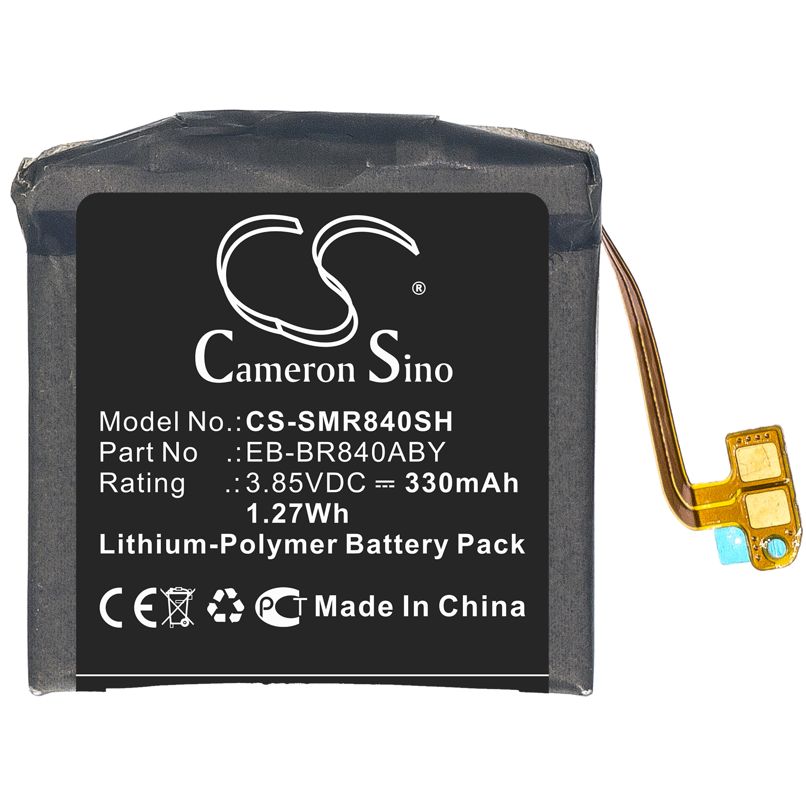 Аккумуляторная батарея CameronSino для Samsung Galaxy Watch 3 45mm SM-R840 (CS-SMR840SH) 330 mAh
