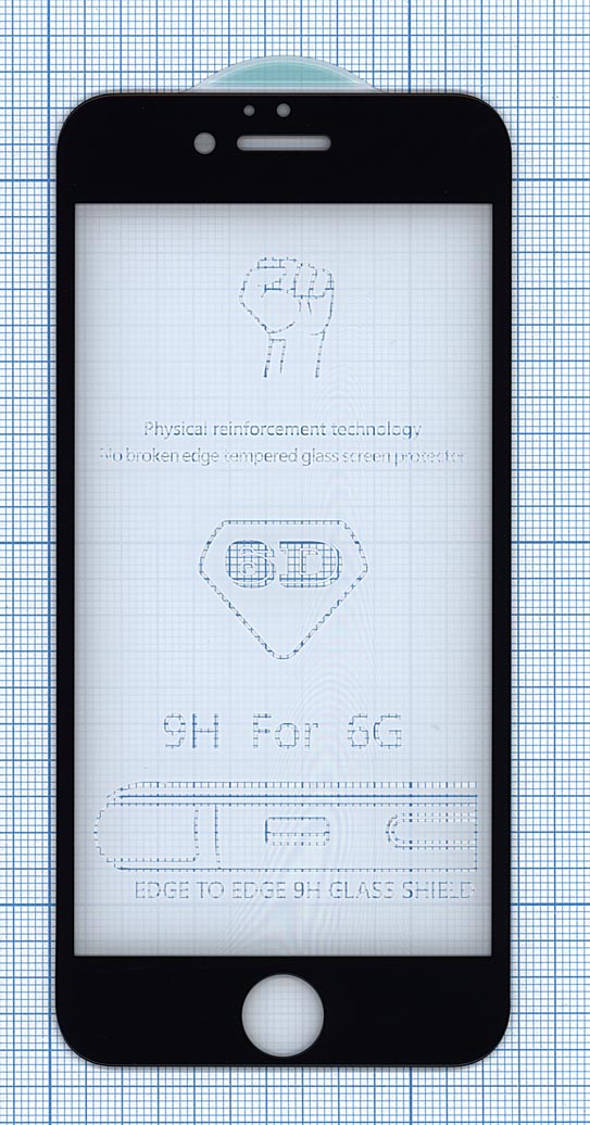 Защитное стекло 6D для Apple iPhone 6/6S черное
