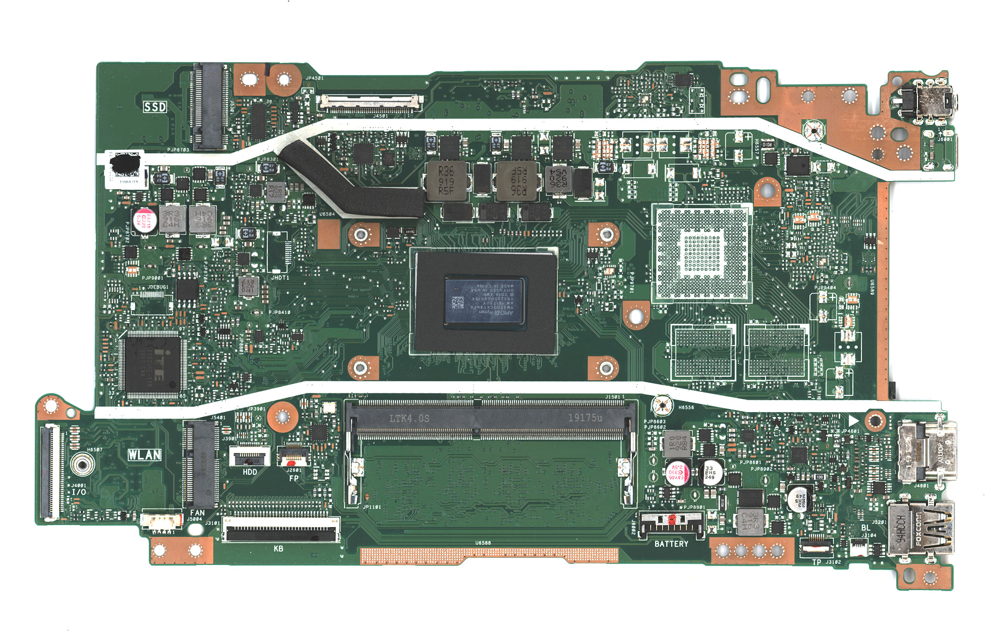 Материнская плата для Asus X409DA 8G/R7-3700U 90NB0P30-R00160