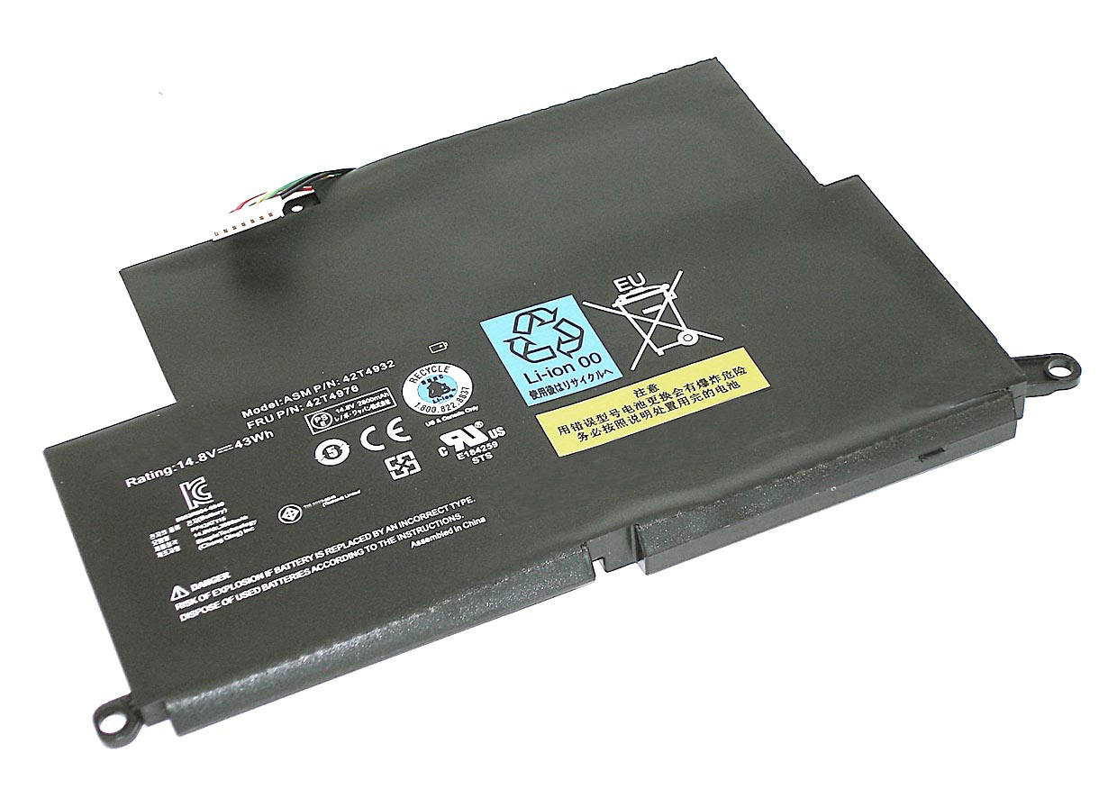 Аккумуляторная батарея для ноутбука Lenovo E220s (42T4932) 14.8V 2900mAh черная