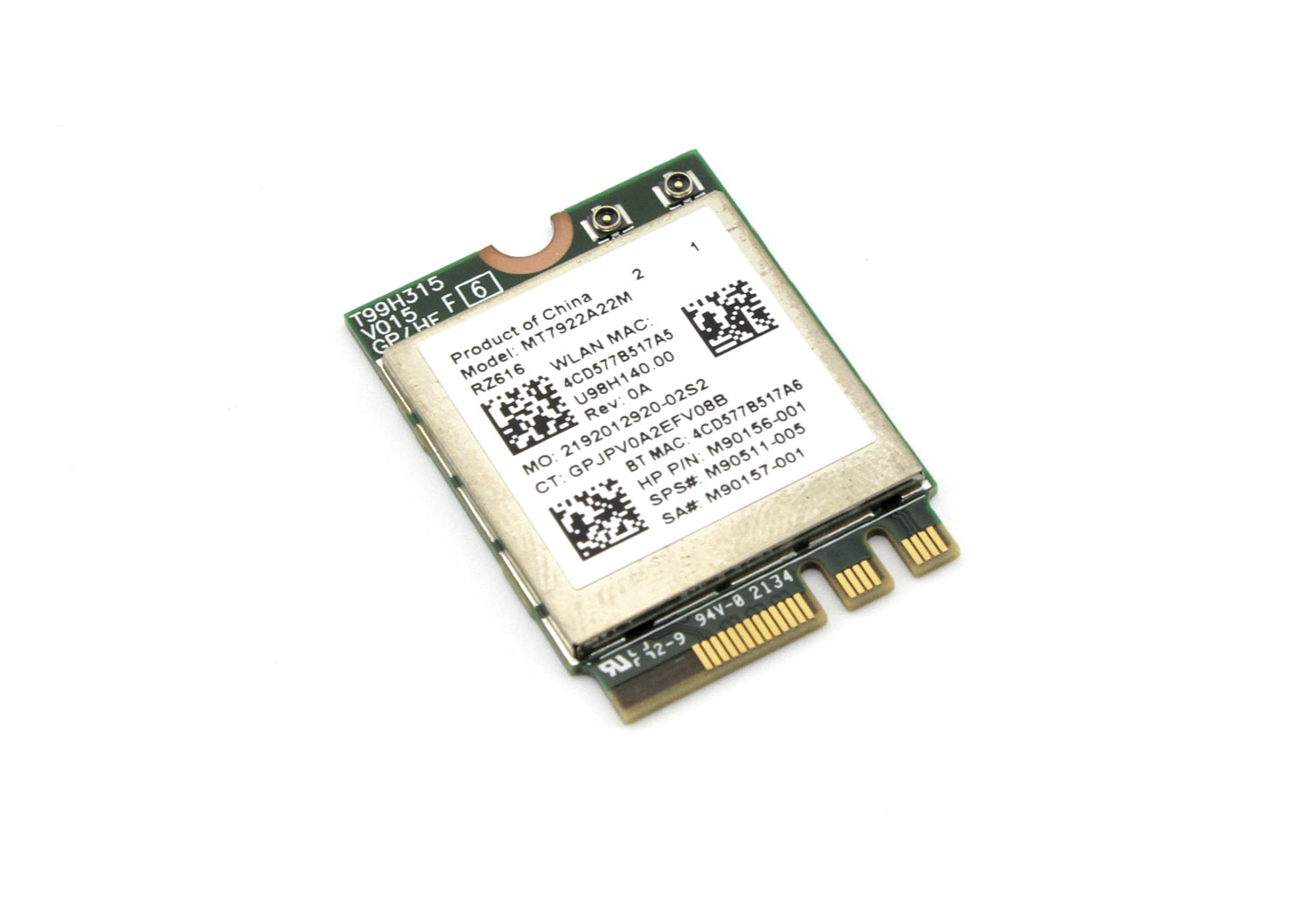 Wi-Fi адаптер + Bluetooth Mediatek MT7922 MU-MiMO Wi-Fi 6E 802.11AX M.2 4G/5G 2400M BT 5.2