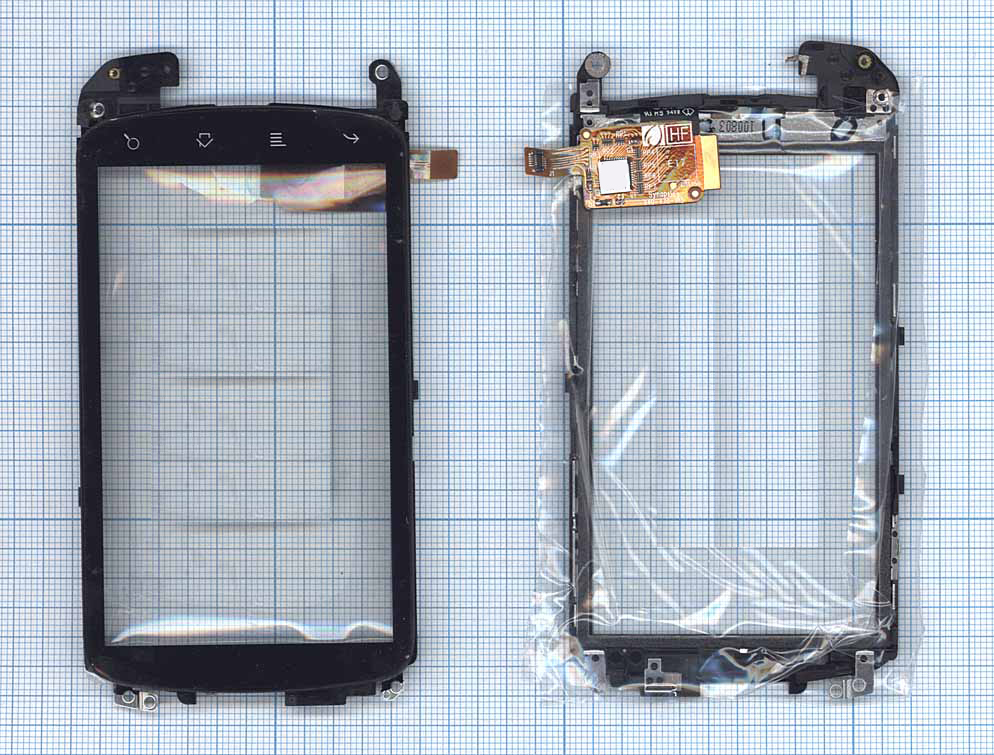 Сенсорное стекло (тачскрин) для HTC Nexus One черное с рамкой