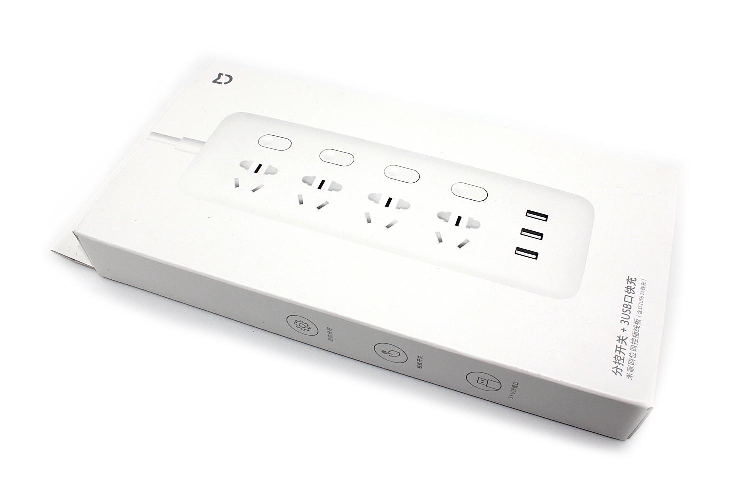 Удлинитель Xiaomi Mijia Power Strip 4 розетки и 3 USB порта (MJSWSKCXB - 01QM) Белый
