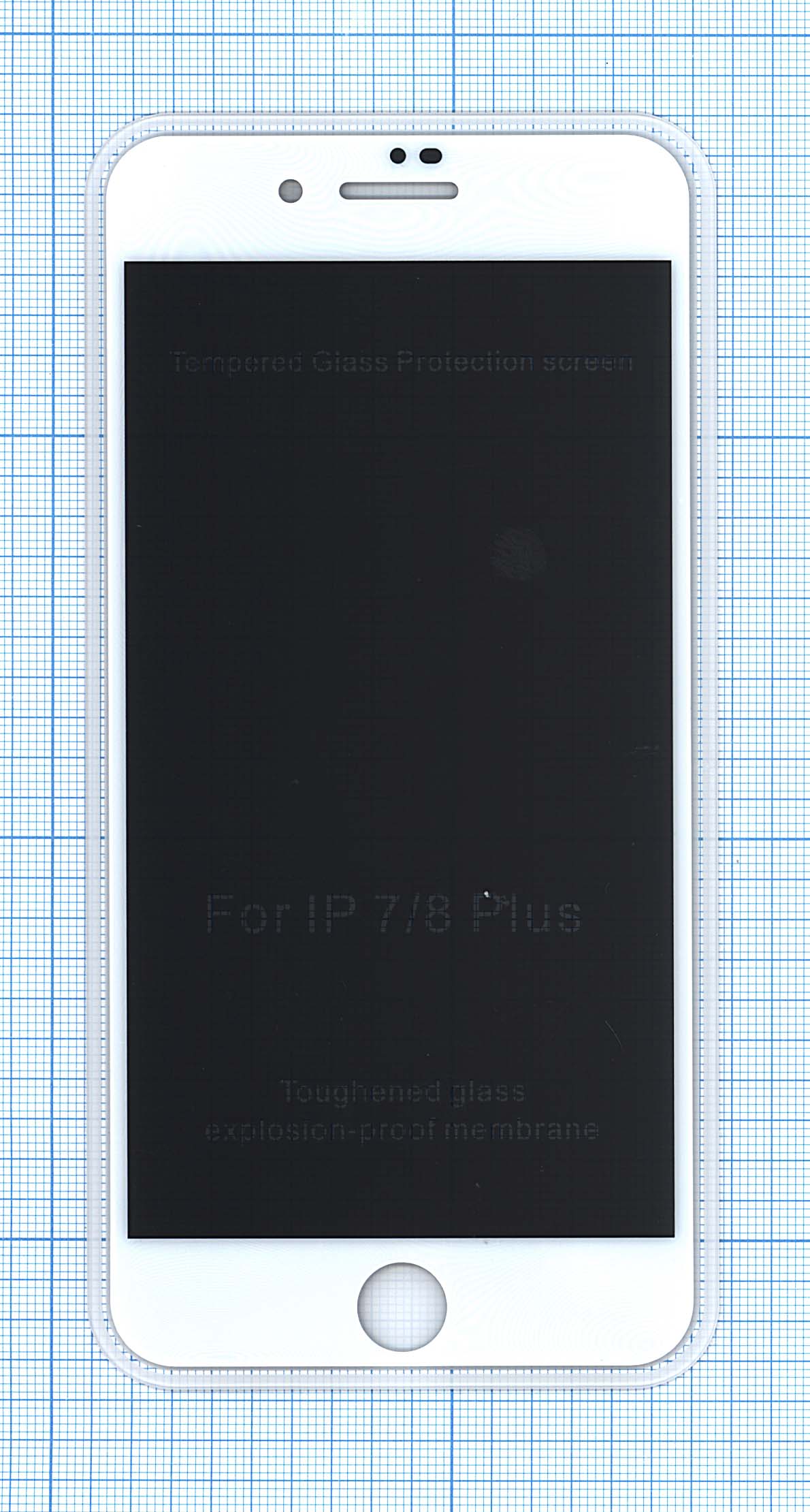 Защитное стекло Privacy "Анти-шпион" для iPhone 7/8 Plus белое