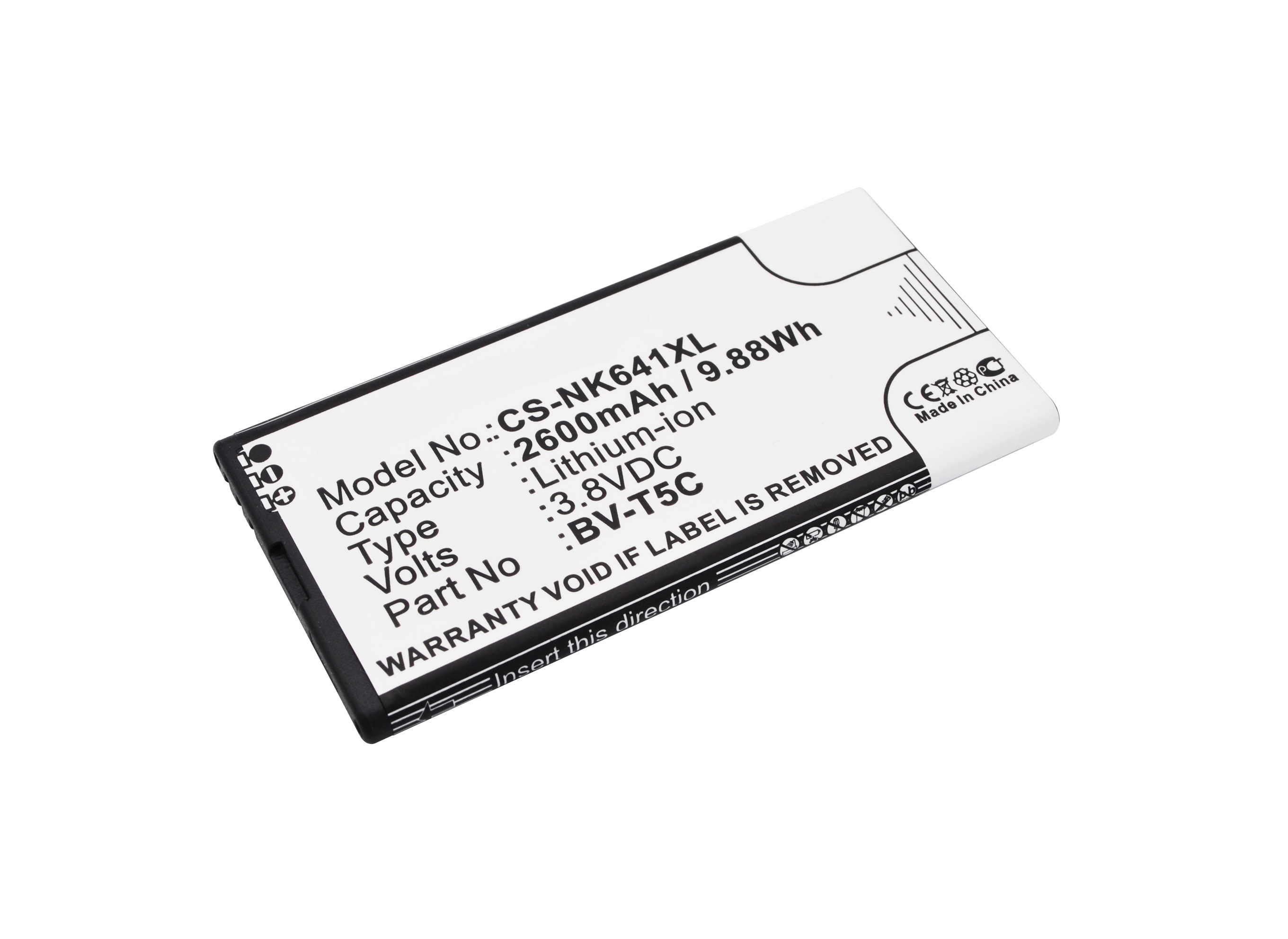 Аккумулятор CS-NK641XL BV-T5C для Microsoft Lumia 640 3.8V / 2500mAh / 9.88Wh