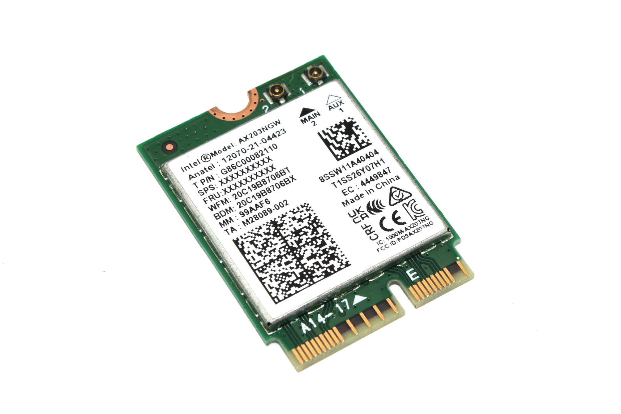 Wi-Fi адаптер + Bluetooth Intel Wi-Fi 6E AX203 (AX203NGW) AX3000 M.2 (CNVio)