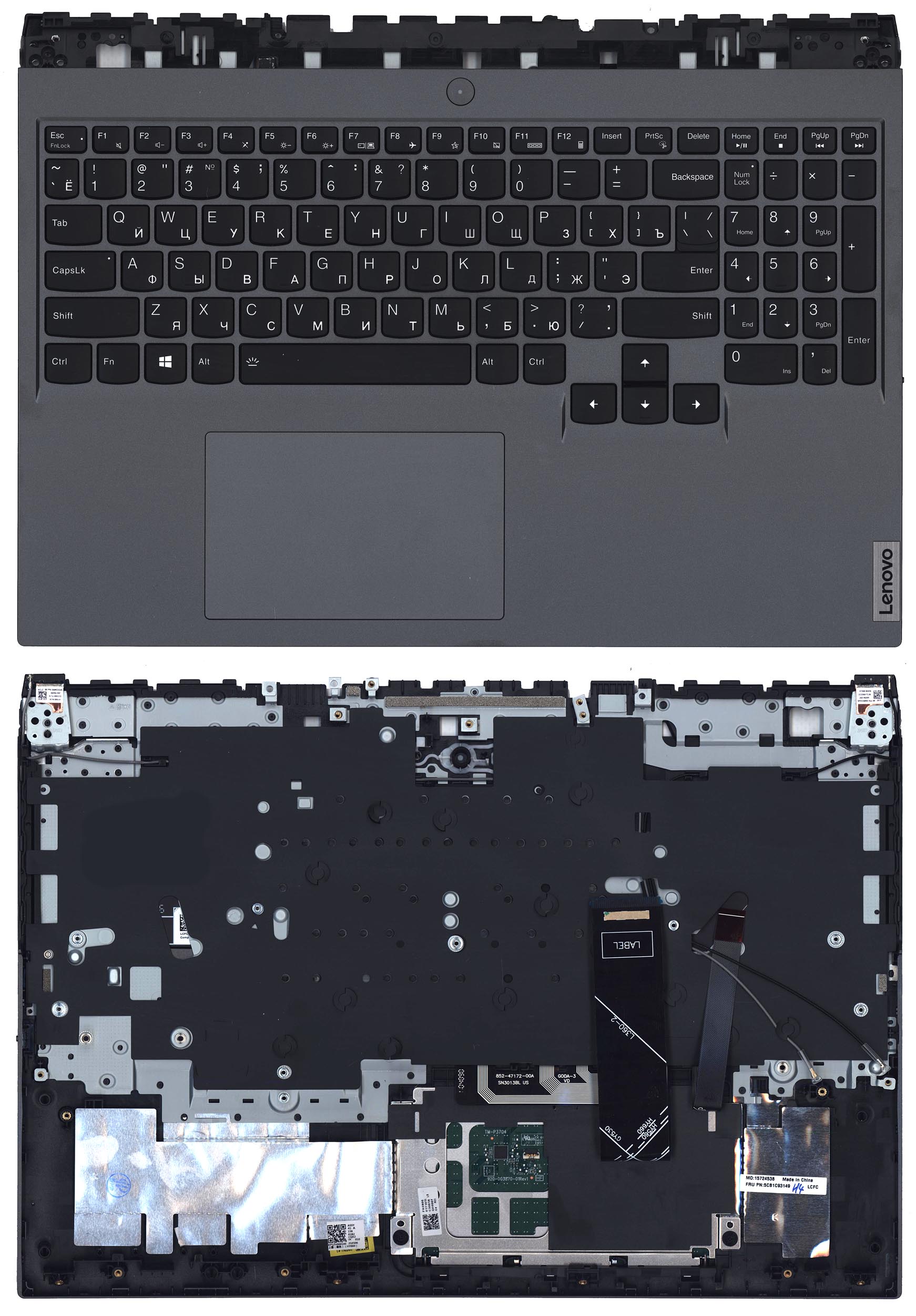 Топкейс для Lenovo Legion 5 Pro-16ACH6 темно-серый