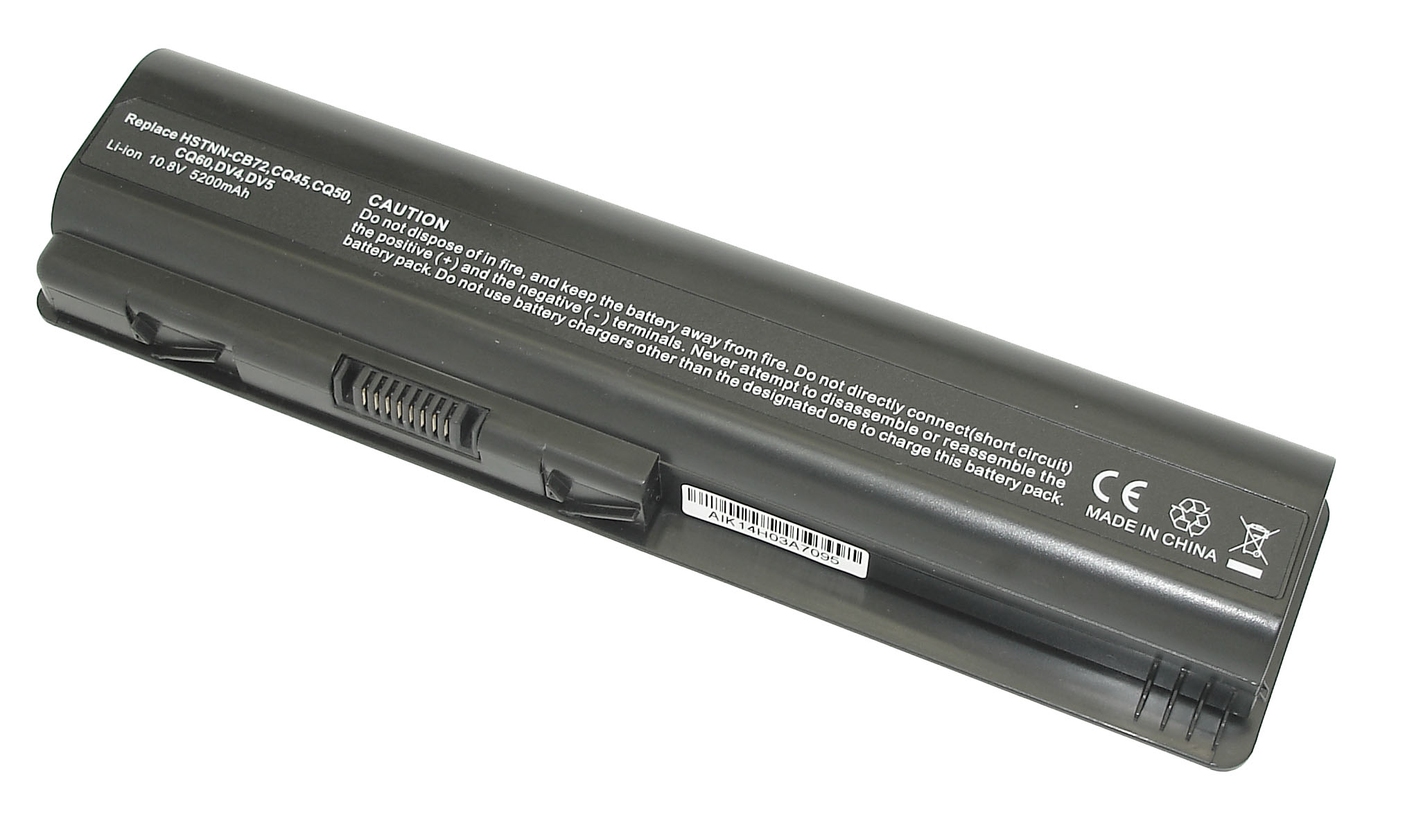 Аккумуляторная батарея для ноутбука HP Pavilion DV4, Compaq CQ40, CQ45 (HSTNN-CB72) 52Wh OEM черная