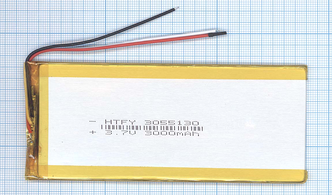 Аккумулятор Li-Pol (батарея) 3*55*130мм 3pin 3.7V/3000mAh