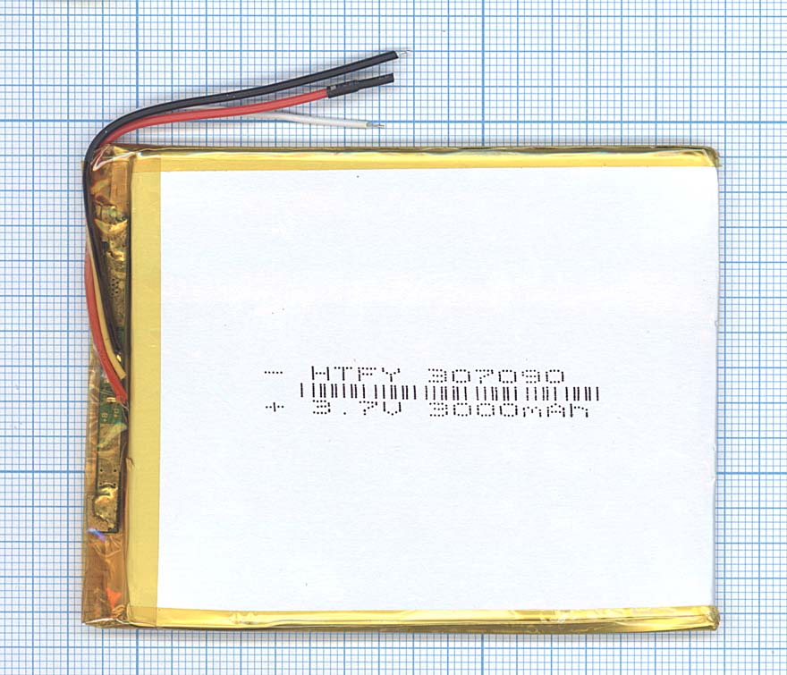 Аккумулятор Li-Pol (батарея) 3*70*90мм 3pin 3.7V/3000mAh