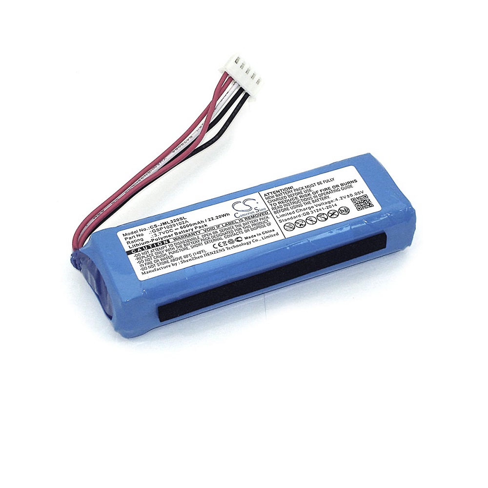 Аккумуляторная батарея CameronSino CS-JML320SL для JBL Charge 3 (2016) 3.7V 6000mAh 22.20Wh
