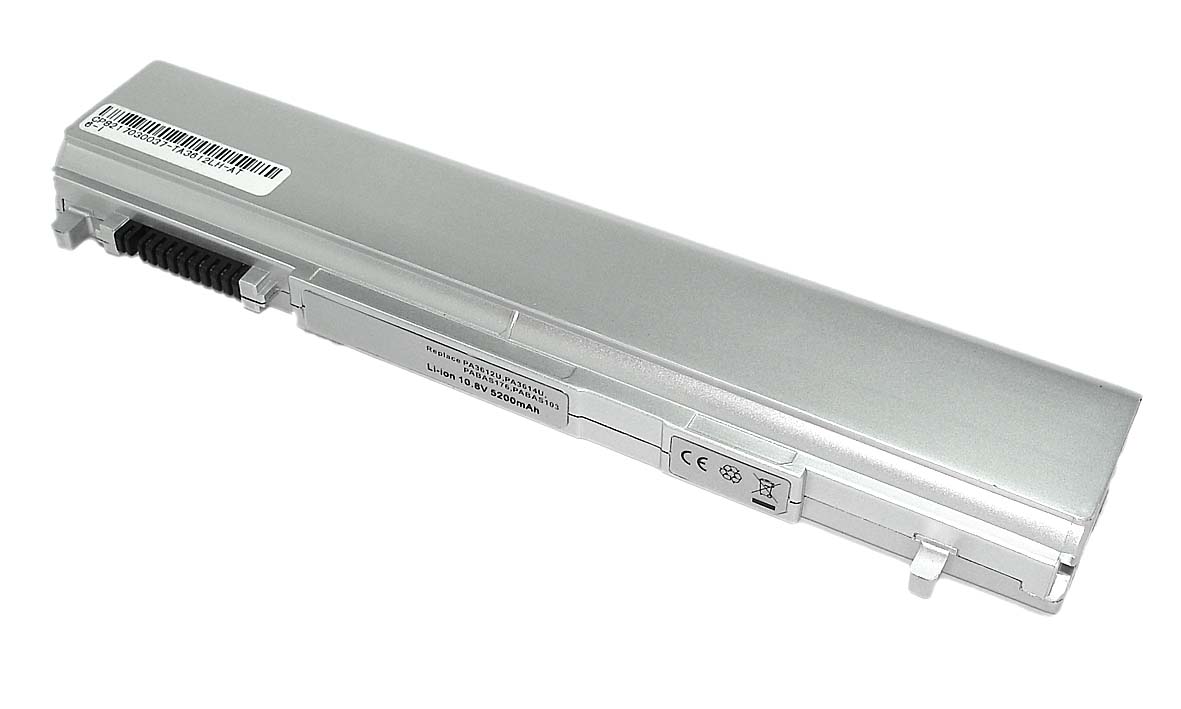 Аккумуляторная батарея для ноутбука Toshiba Portege R500 R600 A600 (PA3612U) 5200mAh OEM серебристая