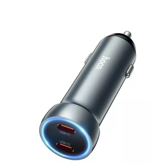 Автомобильная зарядка HOCO Z54B PD 60W 2 Type-C USB-C, серый