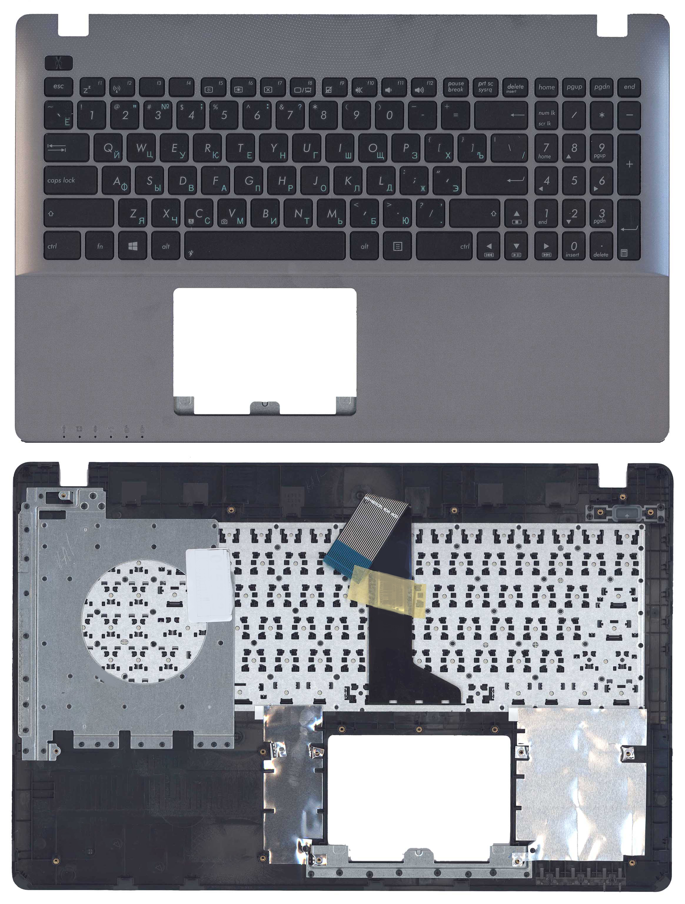 Топкейс для Asus X550 черно-серебристый