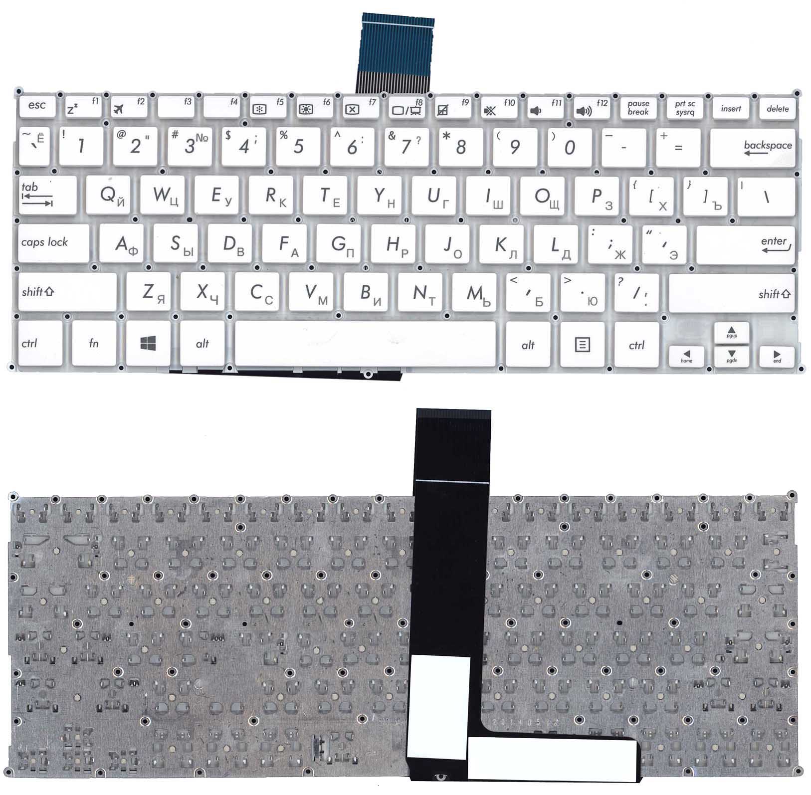 Клавиатура для ноутбука Asus F200CA F200LA F200MA X200 белая, без рамки, плоский Enter