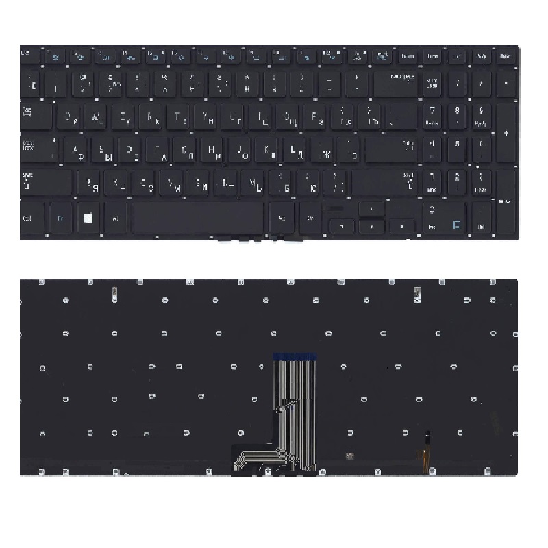 Клавиатура для ноутбука Samsung NP670Z5E-X01 черная с подсветкой