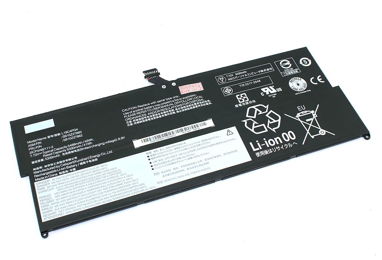 Аккумуляторная батарея для ноутбука Lenovo ThinkPad X12 (L19M4PG3) 7.72V 42Wh