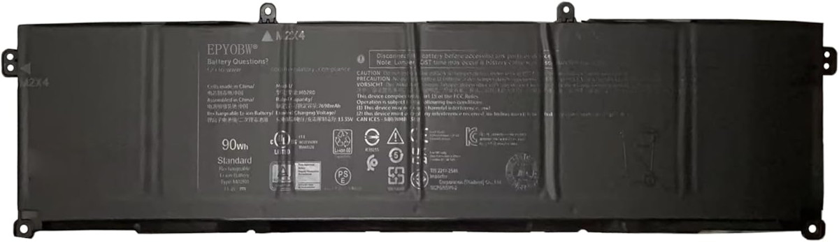 Аккумуляторная батарея для ноутбука Dell Alienware x16 R1 (M02R0) 11.4V 90Wh