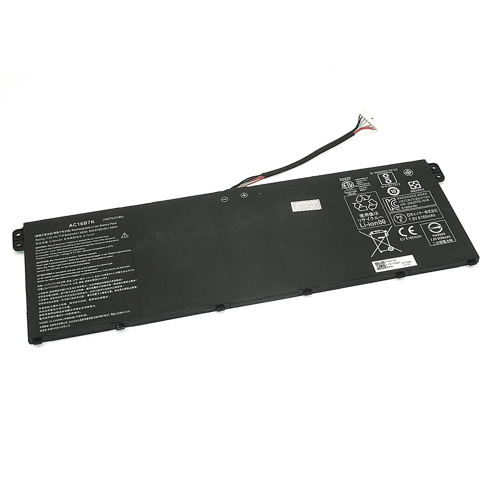 Аккумуляторная батарея для ноутбука Acer Chromebook 15 (AC16B7K) 7.4V 6180mAh черная