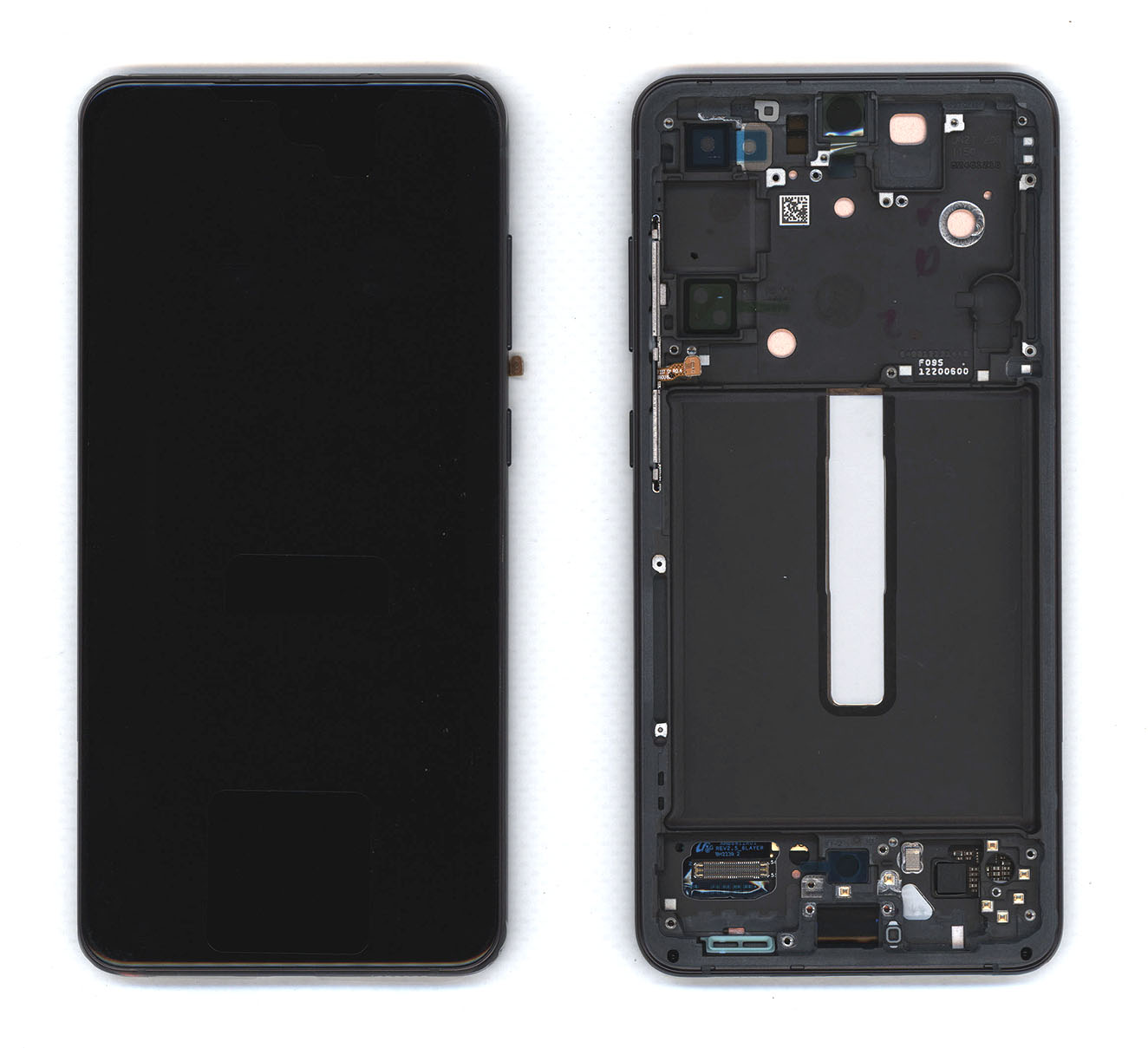 Дисплей для Samsung Galaxy S21 FE 5G SM-G990B в сборе с тачскрином ServicePack серый (GH82-26414A)