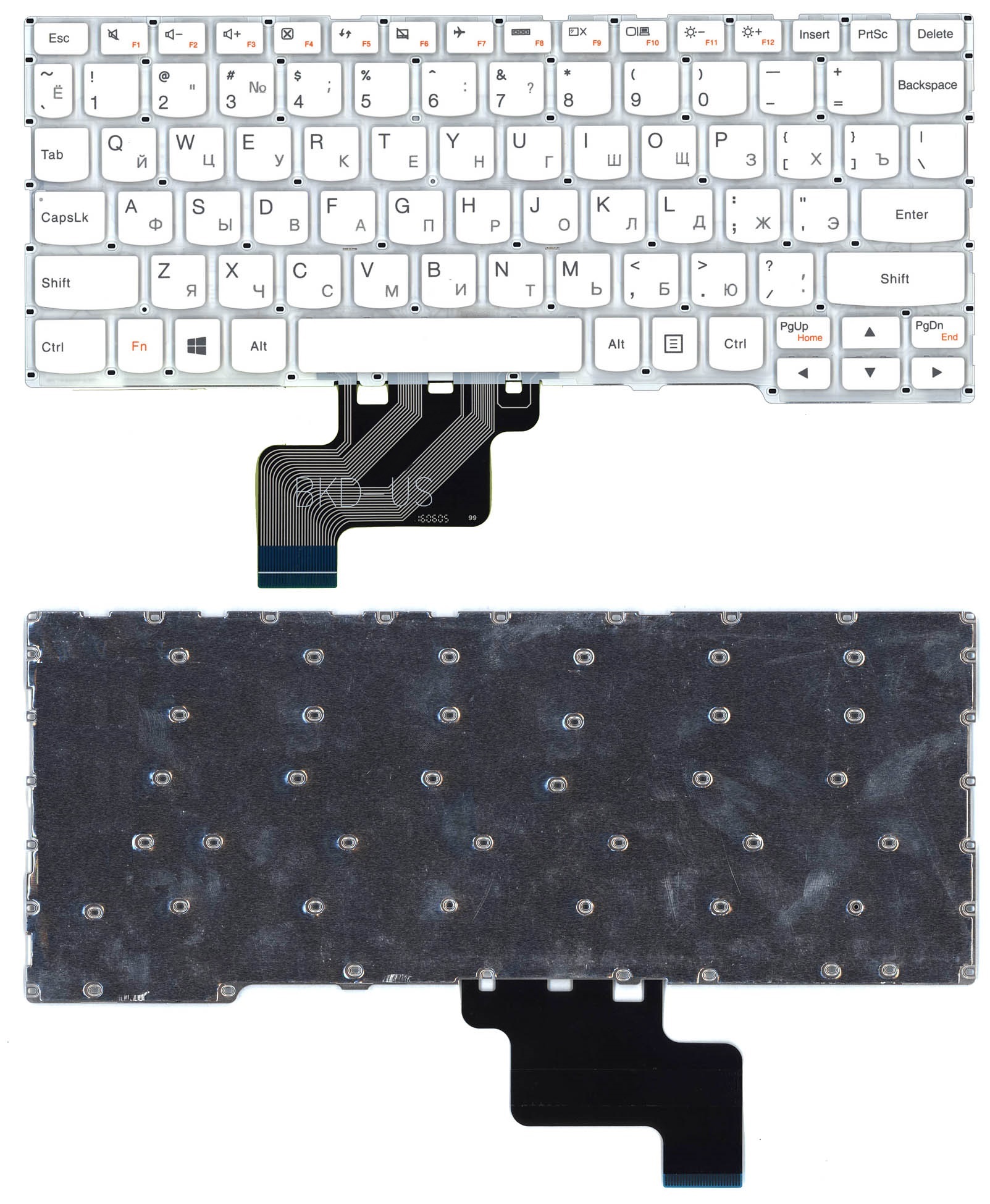 Клавиатура для ноутбука Lenovo Yoga 3 11 300-11IBR 300-11IBY 700-11ISK белая