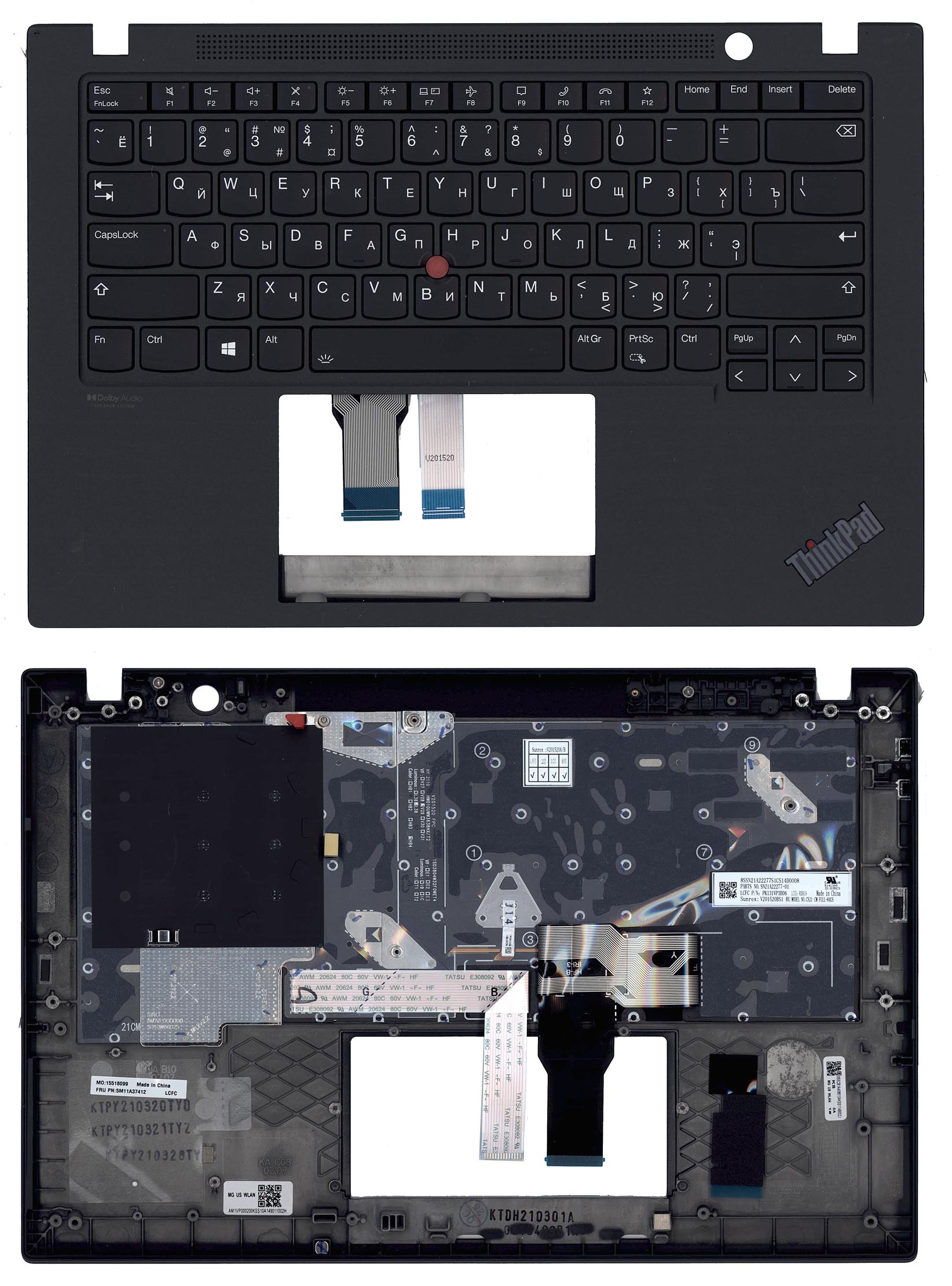 Топкейс для Lenovo ThinkPad T14s gen 2 5M11A37405, 5M11A37407, 5M11A37412, 5M11A37409