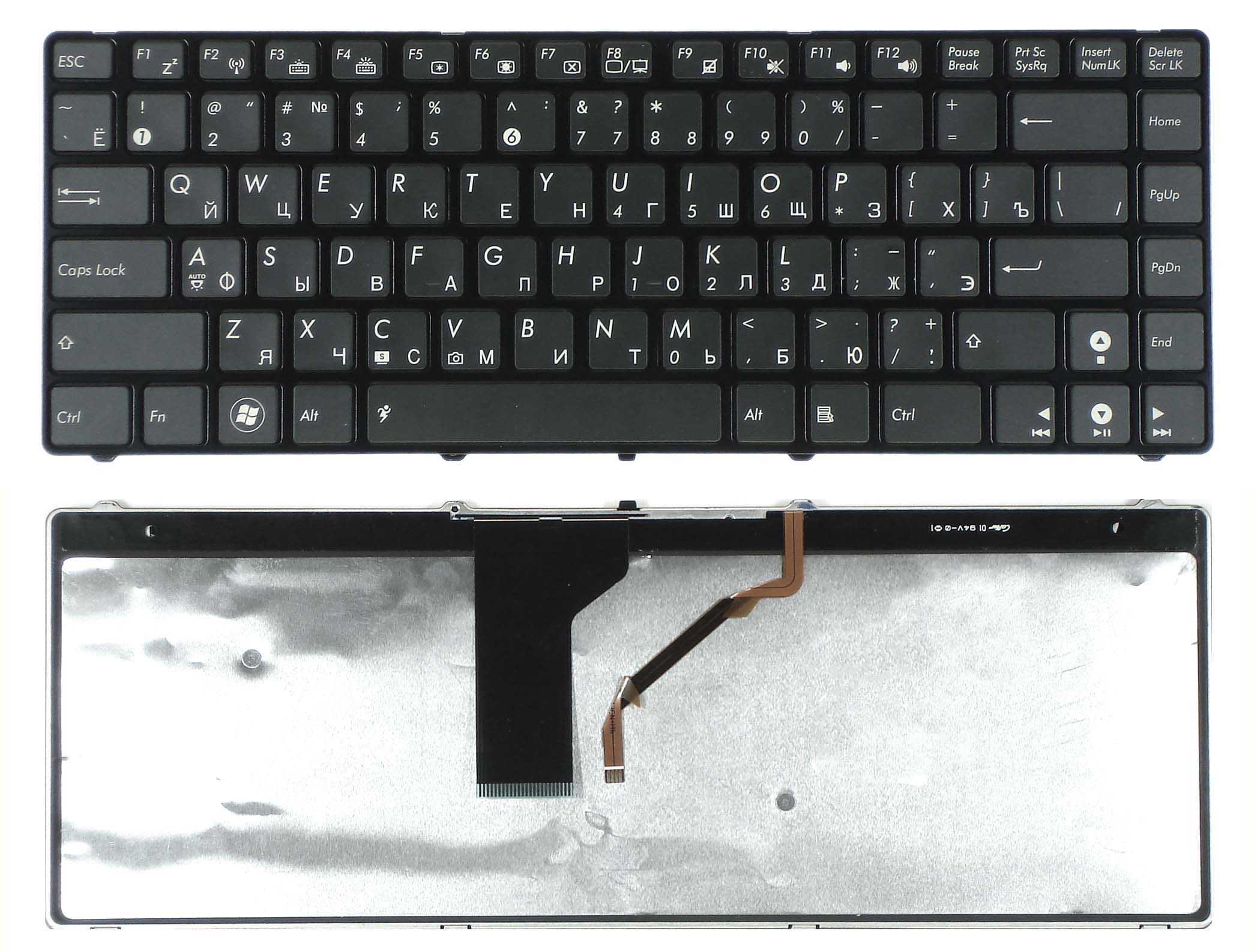 Клавиатура для ноутбука Asus UL30 K42 K43 X42 черная с подсветкой