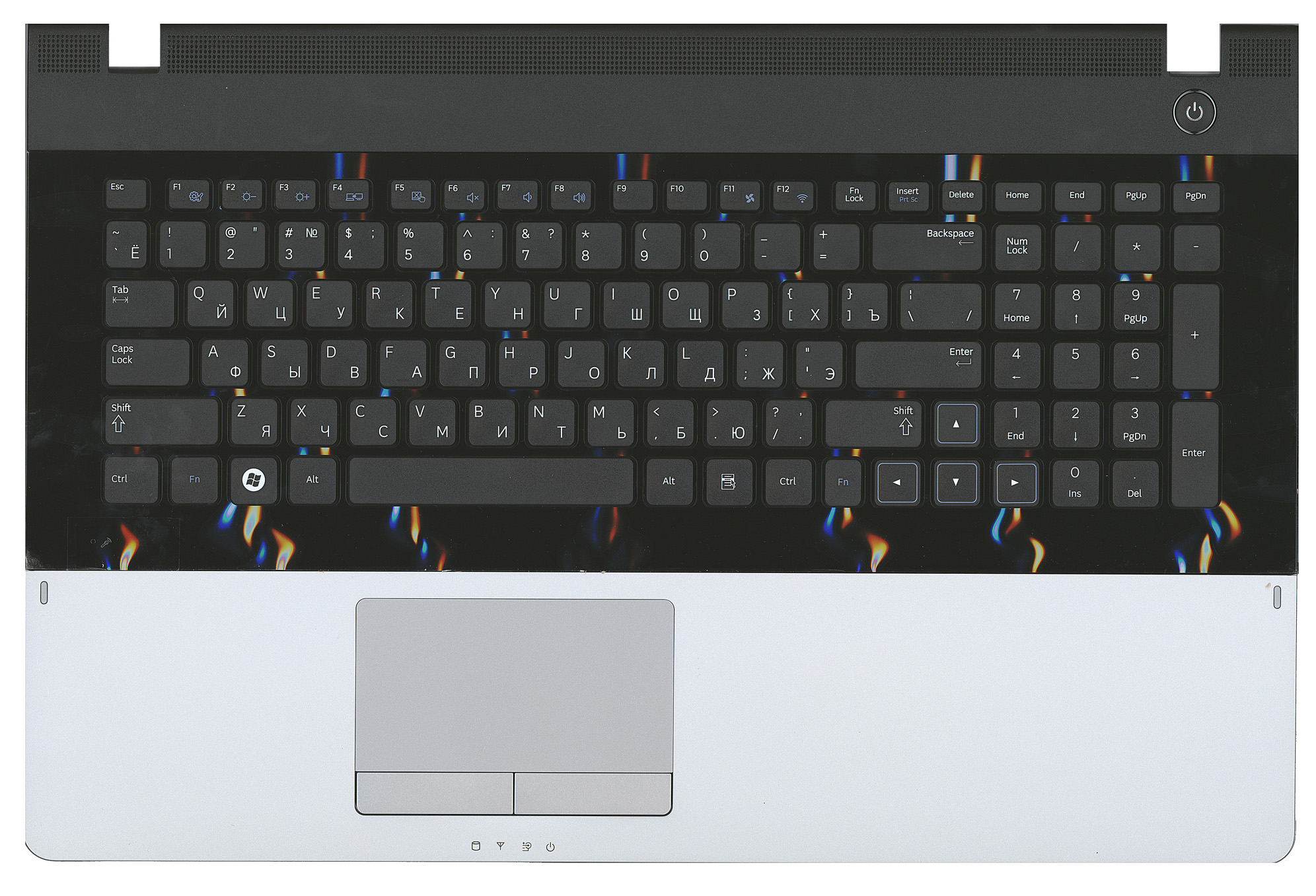 Топкейс для Samsung NP305E7A серый, кнопки черные