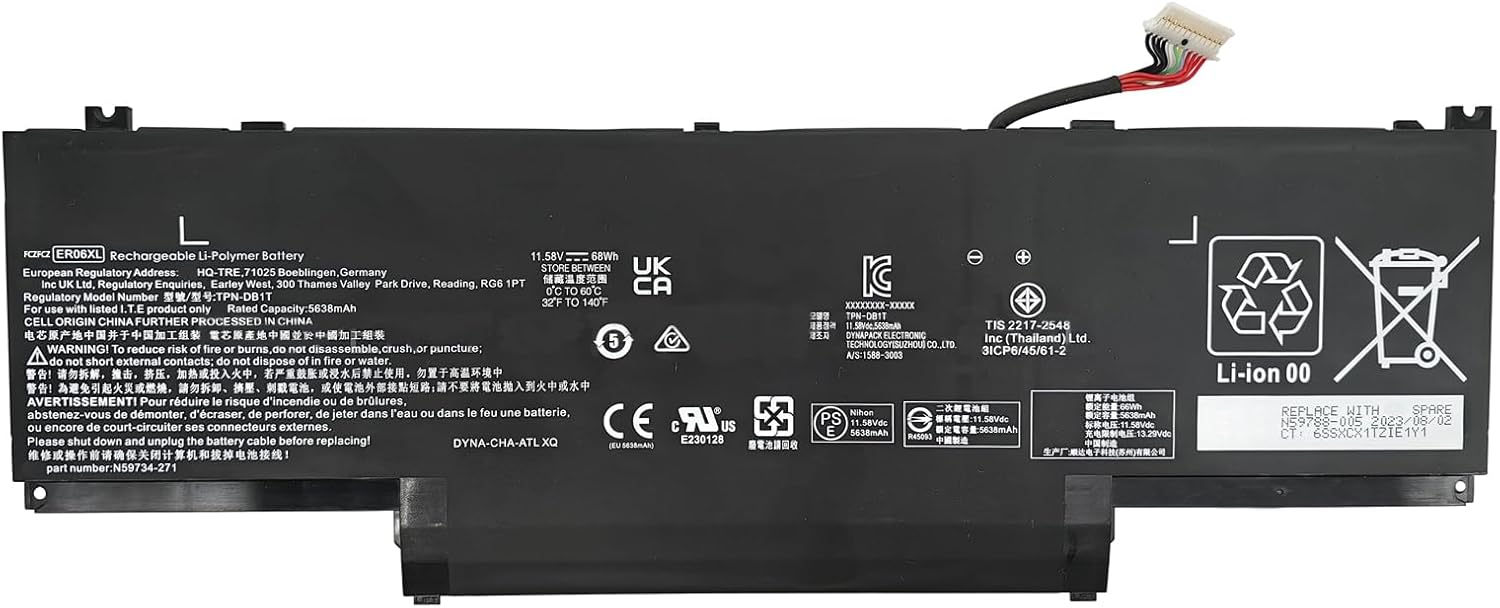 Аккумуляторная батарея для ноутбука HP EliteBook 1040 G11 (ER06XL) 11.58V 68Wh