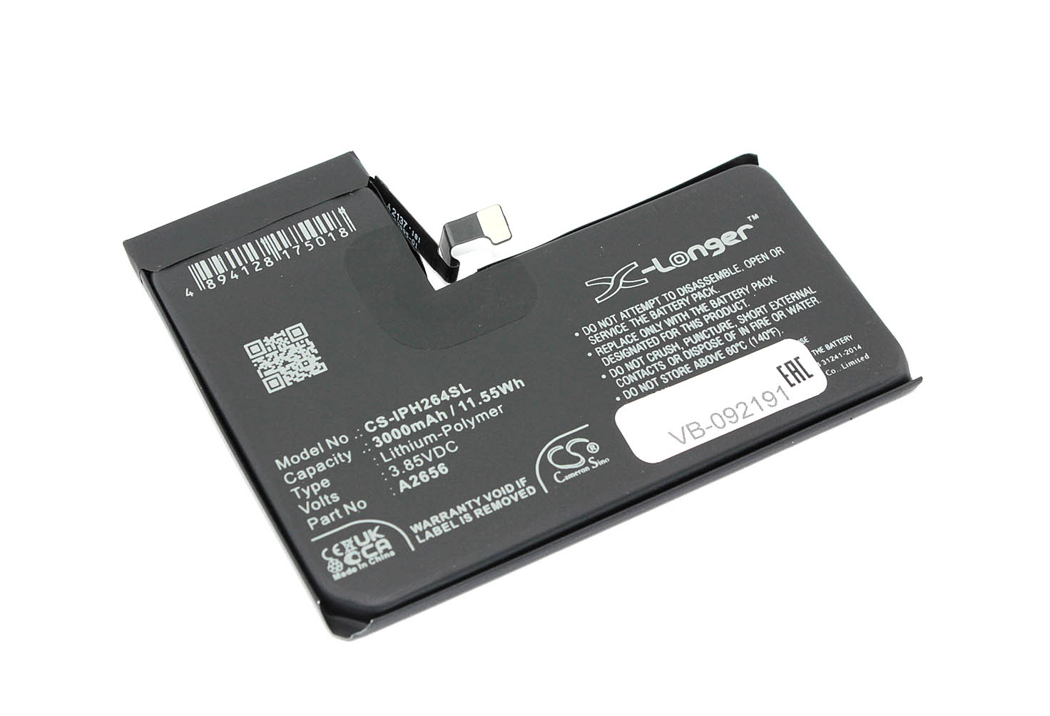 Аккумулятор CS-IPH264SL для iPhone 13 Pro 3.85V 3000mAh / 11.55Wh Li-Polymer
