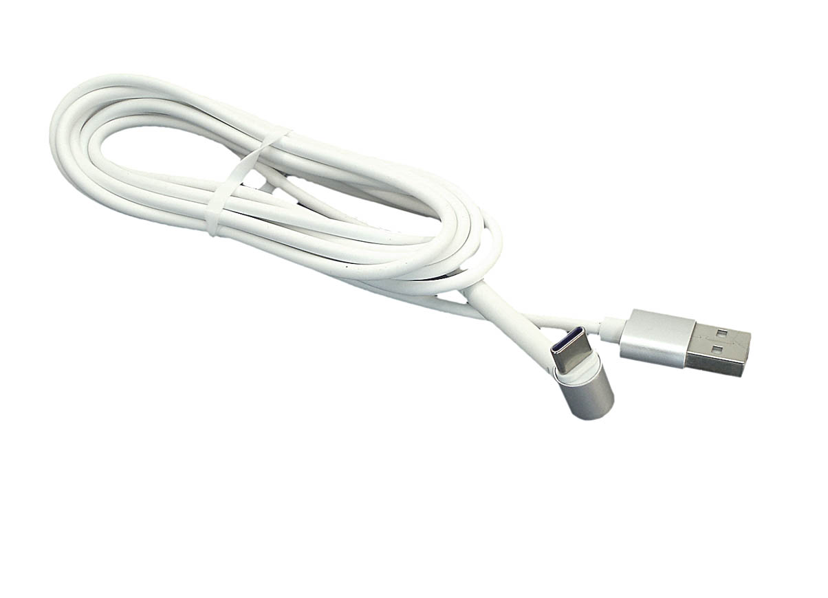 Кабель для зарядки USB - USB Type-C "Г-образный разъем", 2m. Белый