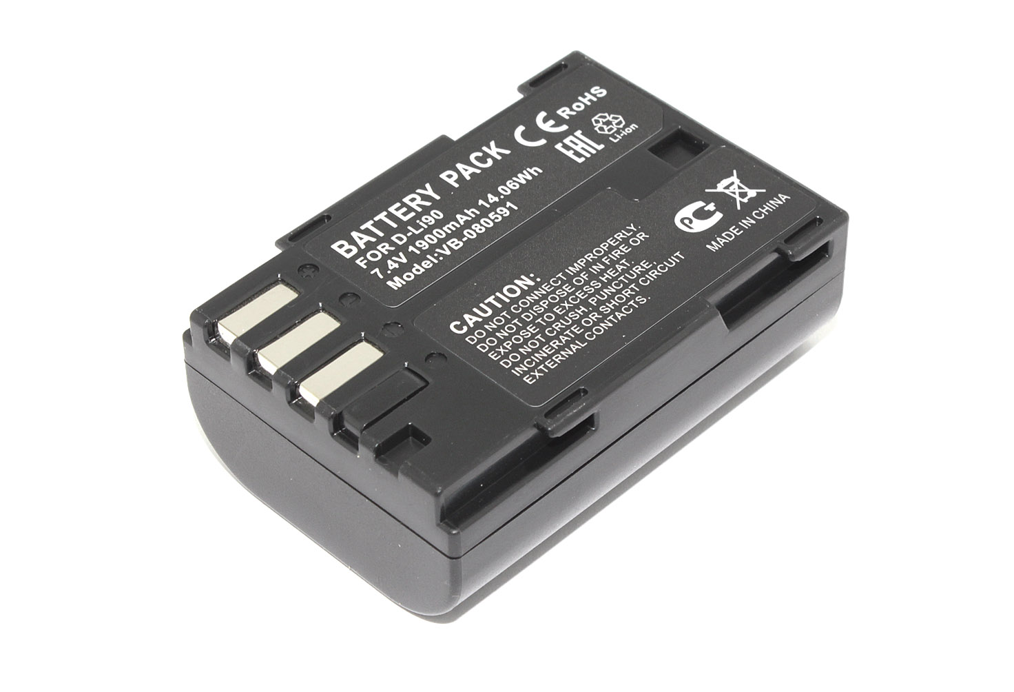 Аккумуляторная батарея для фотоаппарата Pentax K-01 (D-Li90) 7.4V 1900mAh Li-ion