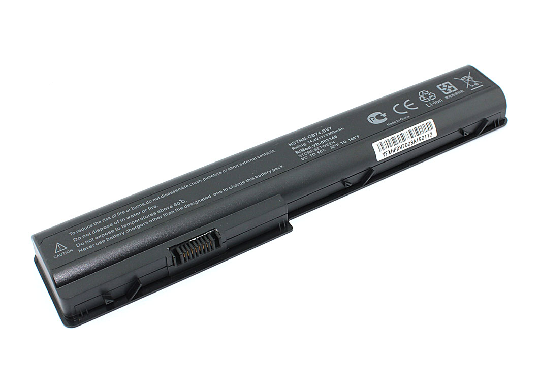 Аккумуляторная батарея для ноутбука HP Pavilion DV7, HDX18, Compaq CQ71 5200mAh 14,4V OEM черная